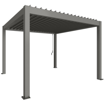 Biohort Pergola quarzgrau-metallic 3,5 x 3,5 m