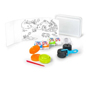 Fimo kids Sealife Set: Modelliermasse, Werkzeuge und Spielkulisse für kreativen Bastelspass.
