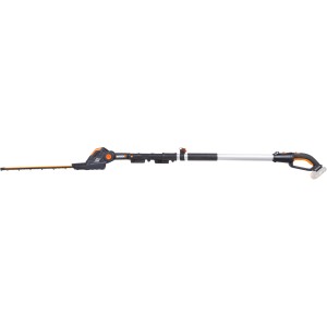 Taille-haie télescopique sans fil Worx WG252E.9 20V Solo avec tête réglable et manche télescopique.