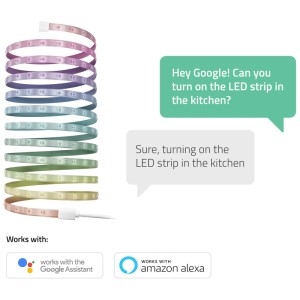 Hombli LED Strip Smart RGB, 5 m, con controllo vocale tramite Google Assistant e Alexa.
