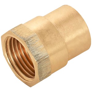 Raccordo di riduzione a saldare in bronzo rosso, 18 mm x 18,6 mm (Rp 1/2), per tubi in rame.