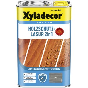 Xyladecor Holzschutz-Lasur Grau 4l für Außenbereiche: Schutz und Farbe für Holz.
