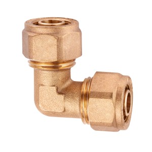Coude Diaqua PEX 16x16 mm en laiton pour tubes multicouches.