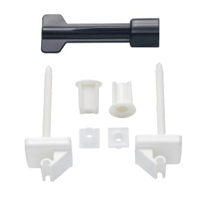 Set di fissaggio per sedile WC Diaqua Neoline/Neolux/Profi in Edelweiss, composto da più parti.