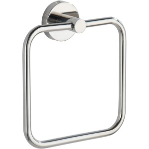 Wenko Handtuchring Bosio, Edelstahl glänzend, viereckig für Bad und WC.