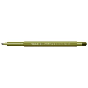 Pennarello Caran d'Ache Fibralo color oliva scuro, penna per carta.