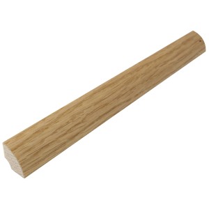 Heller Viertelstab aus Eiche (14x14x2500mm), geeignet als Zier- oder Fußleiste.