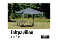 Faltpavillon Stahl Grau inkl. Tragetasche (HxBxT) 2,65 x 3 x 3 m