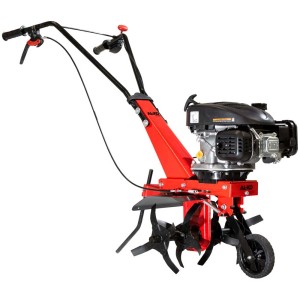 Motobineuse thermique Al-Ko MH 360 Easy avec éléments rouges et moteur noir.