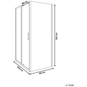 Beliani Cabine de douche Yoro en verre transparent et doré 185 x 80 x 100 cm