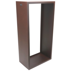 Range-bûches Nouvel Nova, acier, couleur rouille, 120x72x35 cm. Design moderne.