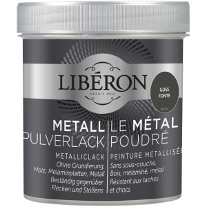 Libéron Vernice metallica in polvere Guss, barattolo da 0,5 l, per effetti metallici moderni su legno e metallo.