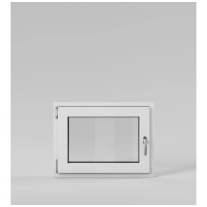 Fenêtre PVC blanc Roro oscillo-battante, gauche, 70x60 cm. Idéale pour construction neuve et rénovation.