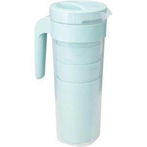 Carafe bleu clair avec 4 gobelets en polypropylène, ensemble de vaisselle.