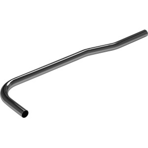 Tube de chasse coudé, 28 mm x 700 mm, en laiton chromé pour chasse d'eau WC.