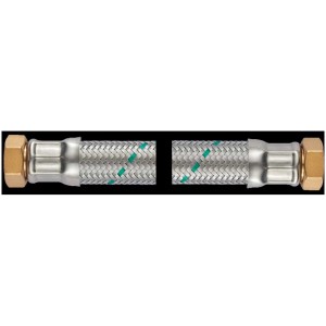 Tuyau blindé Flexo DN25, longueur 100 cm, avec tresse en acier inoxydable et filetage femelle.