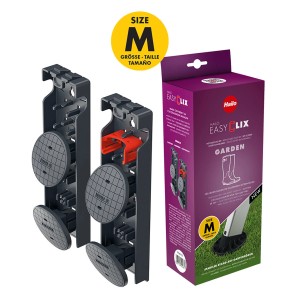 Piedini per scala Hailo EasyClix Garden M per una presa sicura su terreni morbidi.