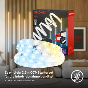 Briloner Set base striscia LED, 2,6 m, con funzione CCT e accessori per pannelli.