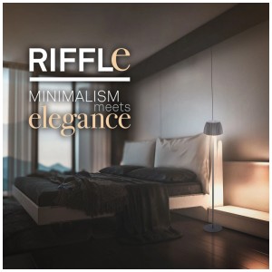 Lampadaire LED anthracite Brilo® Riffle dans une chambre. Dimmable et alimentée par batterie.