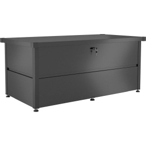 Coffre de jardin Guardi M anthracite : Coffre universel en acier avec couvercle verrouillable.