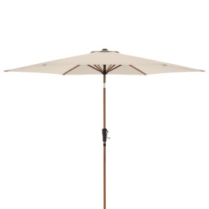 Ombrellone a manovella Doppler Life Wood, Ø 300 cm, ombrellone da balcone color naturale con effetto legno.