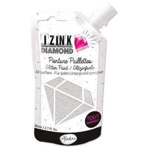 Aladine Diamond 24 Carats Silber Glitzerfarbe in Quetschflasche, 80ml.