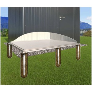 Biohort SmartBase Plus pour abri de jardin, taille 190 Large, avec vis de terre sur pelouse.