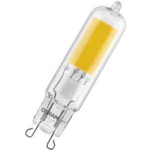 Osram LED-Lampe PIN G9, warmweiß, klar, 1,8 W. Kompakte Stiftform für stimmungsvolle Akzente.