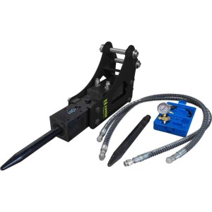 Marteau hydraulique Zipper ZI-MBGS850DH pour mini-pelle ZI-MBGS850D avec accessoires.