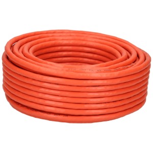 Cavo di rete arancione Schwaiger Cat7, 25 m, arrotolato.