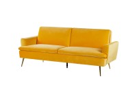 Schlafsofa Vettre 3-Sitzer Samtbezug Gelb