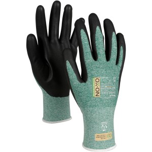 Guanti da lavoro OX-ON Recycle Comfort 16301, taglia 7, verdi con rivestimento nero.