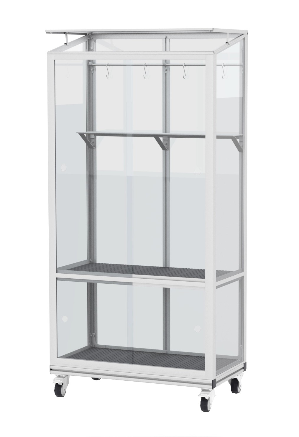 BalkonGewächshaus Polis 350 mit Rollen Silber (HxBxT) 168 x 81 x 43 cm