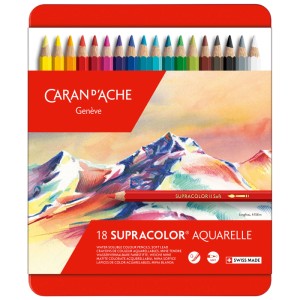 Caran d'Ache Pastelli Supracolor Aquarelle, set da 18 pezzi.
