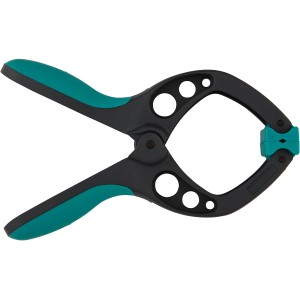 Serre-joint à ressort Wolfcraft FZ 60, outil de serrage en plastique et acier, gris/turquoise, largeur de serrage 60 mm.