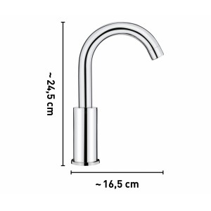 Miscelatore lavabo cromato baliv WT-240 con dimensioni