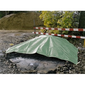 Grüne LUX Gewebeplane 2x3m aus PE-Kunststoff zum Abdecken und Schutz vor Nässe.