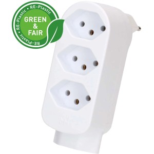 Adaptateur rotatif blanc Adapt 3+1 T13 pour une utilisation flexible.