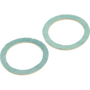 Deux joints en fibre, Ø 42 mm x Ø 55 mm, pour tuyaux.