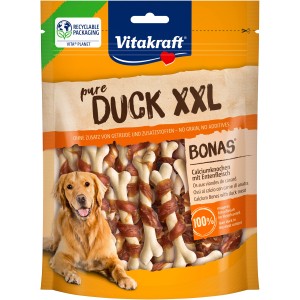 Vitakraft snack per cani Duck Bonas XXL, 200g, con calcio e carne d'anatra.