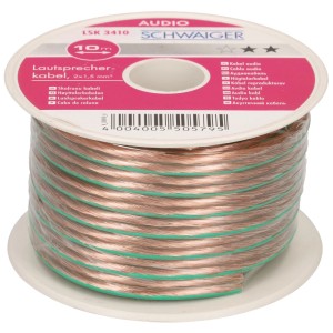 Schwaiger Lautsprecherkabel 2x1,5 mm² auf Spule, 10 m Audiokabel für Hi-Fi-Anlagen.