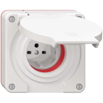 Feller Steckdose Nevo 1 x Typ15 IP55 Weiss Gr. 1 x 1