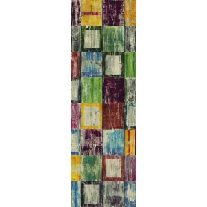 Pellicola adesiva d-c-fix Bahia con quadrati astratti colorati per mobili e decorazioni.