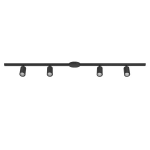 Système de rail noir EGLO EASYT avec 4 spots GU10, longueur 1925mm. Design moderne pour éclairage flexible.