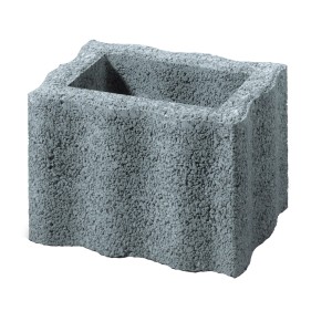 Blocco per piante Wellino grigio, 30x20x20 cm, con design ondulato.