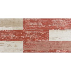 Panneau mural Grosfillex Element Compact Cabane Rouge, panneau décoratif aspect bois, 120x15,4 cm.