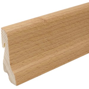 Plinthe Clipfix A, hêtre étuvé, 21x60x2500 mm, pour une finition de sol harmonieuse.