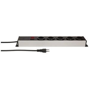 Multiprise Max Hauri Power Line avec 5 prises, gris-noir, câble de 1,5 m.