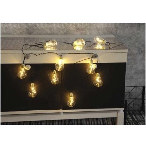 Guirlande lumineuse LED Star Trading Glow, blanc chaud, 8,6 m, pour extérieur. Guirlande lumineuse extérieure décorative avec ampoules.
