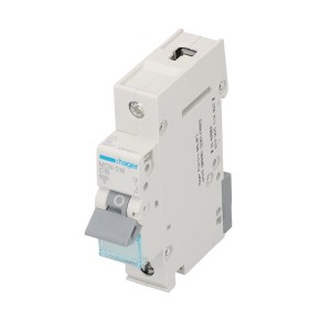 Hager Disjoncteur 16A, 1 pôle, blanc, pour la protection contre les courts-circuits et les surcharges.